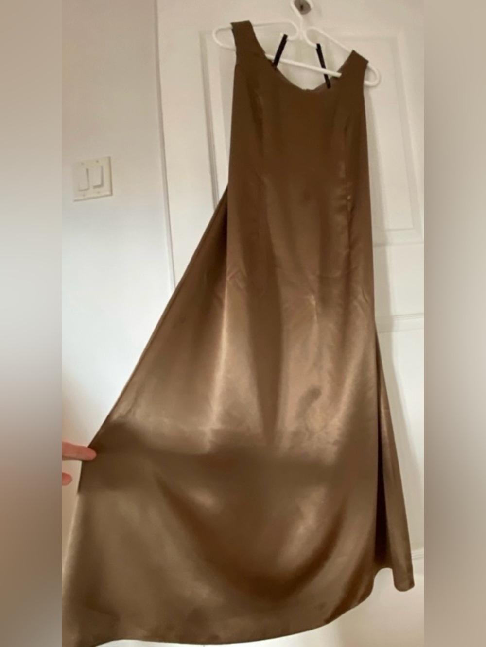 Satin Maxi dress in Brown